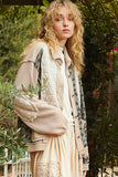 POL Leopard Exposed Seam Button Up Quilted Jacket 