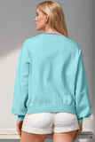 Double Take Full Size Nutcracker Sequin Bow Decor Cardigan 