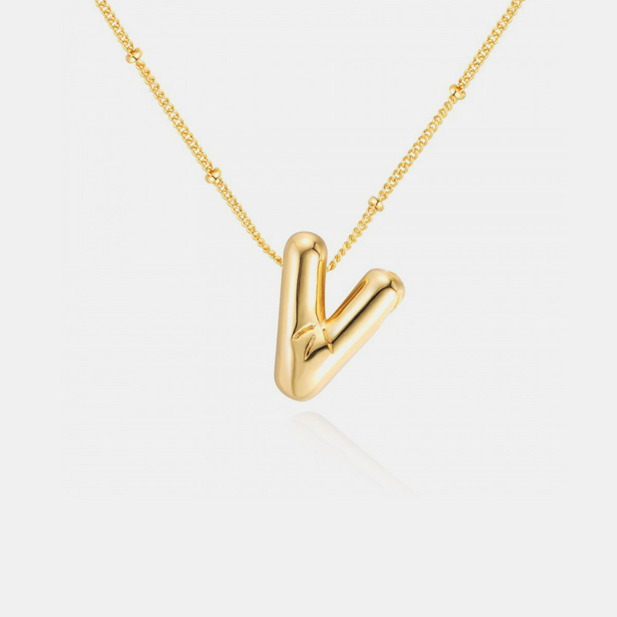 Gold-Plated Bubble Initial Necklace 