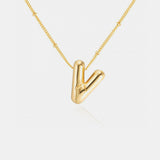 Gold-Plated Bubble Initial Necklace 