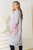 Woven Right Fringe Sleeve Dropped Shoulder Cardigan 