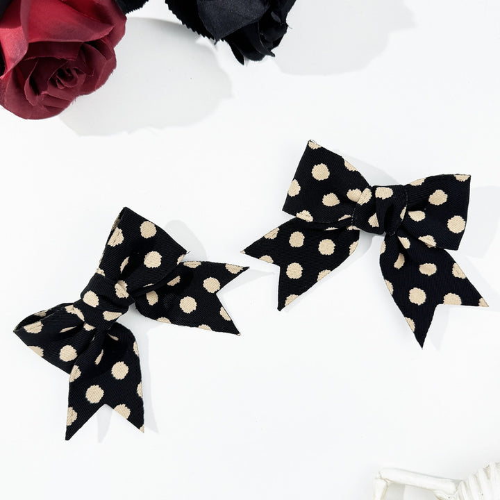 2-Piece Polka Dot Bow Hair Clip 