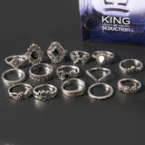 15 Piece Alloy Vintage Ring Set Accessories