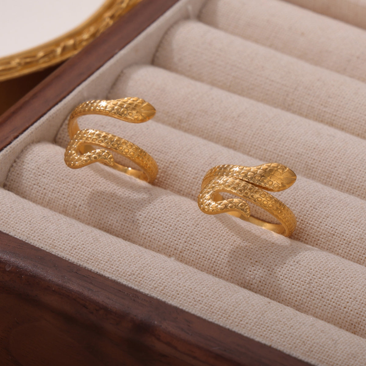 Titanium Steel Snake Shape Bypass Ring 