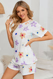 Floral Round Neck Raglan Sleeve Top and Shorts Lounge Set Lingerie & Nightwear