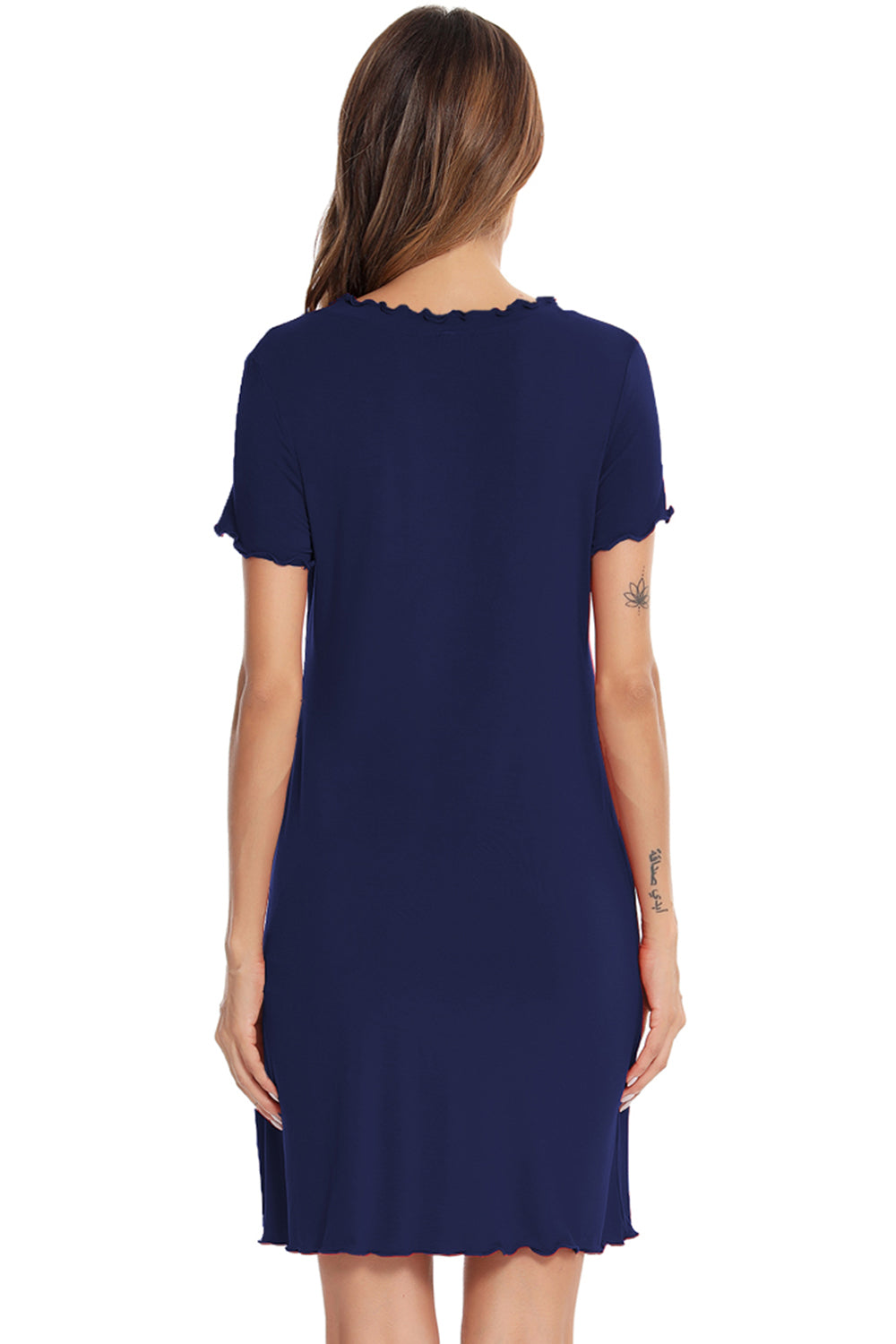 Round Neck Short Sleeve Lounge Dress 