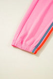 Contrast Striped Elastic Waist Active Pants 