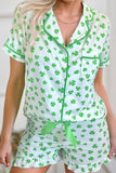 Lucky Clover Shirt and Shorts Lounge Set Lingerie & Nightwear