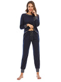 Round Neck Top and Pants Lounge Set Lingerie & Nightwear