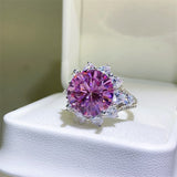 10 Carat Moissanite Zircon 925 Sterling Silver Ring 