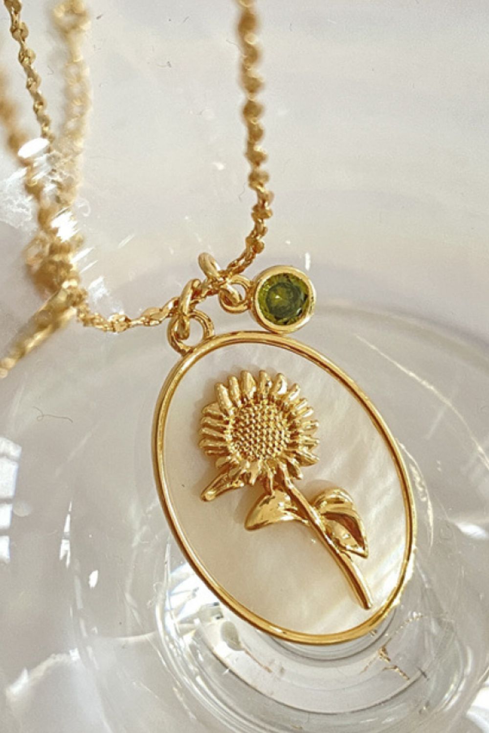 Flower Shell Pendant Copper Necklace 