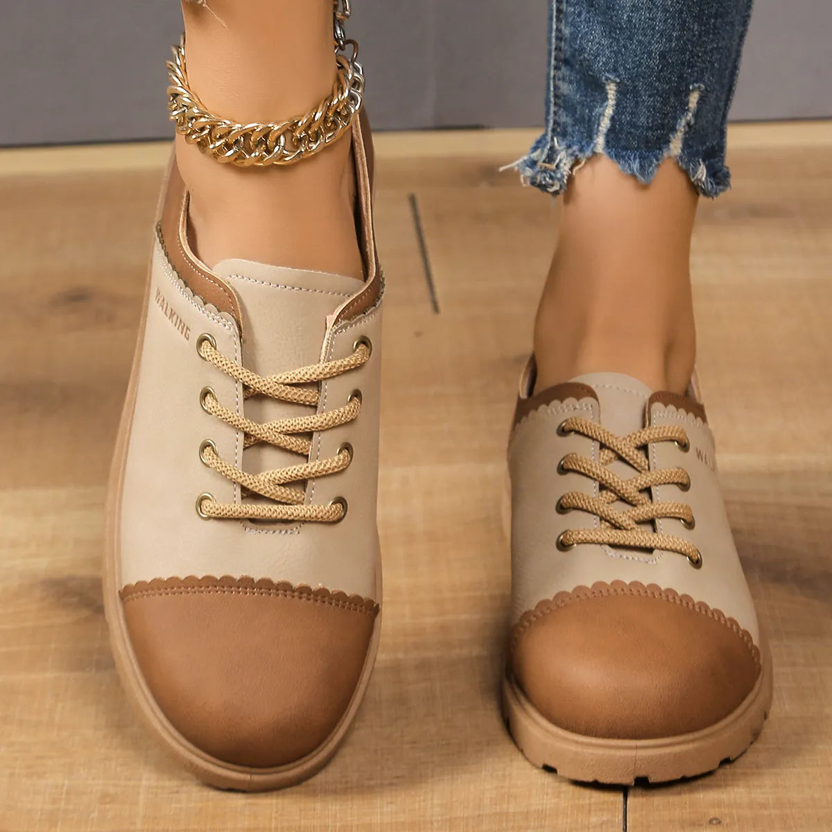 Color Block Lace Up Sneakers 