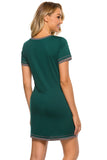 Contrast Trim Short Sleeve Lounge Dress 