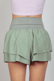 VERY J V-Shaped High Waist Layered Active Shorts 