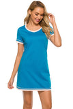 Contrast Trim Short Sleeve Lounge Dress 