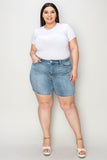 Judy Blue Full Size High Waist Raw Hem Denim Shorts 