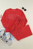 JOLLY Round Neck Long Sleeve Top and Pants Lounge Set Lingerie & Nightwear