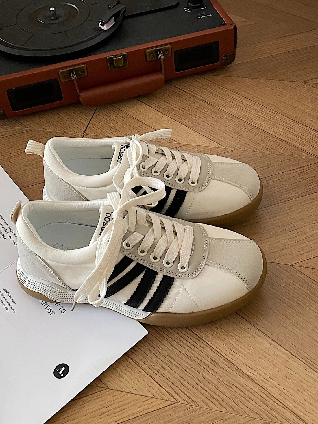 Striped Lace Up Sneakers 