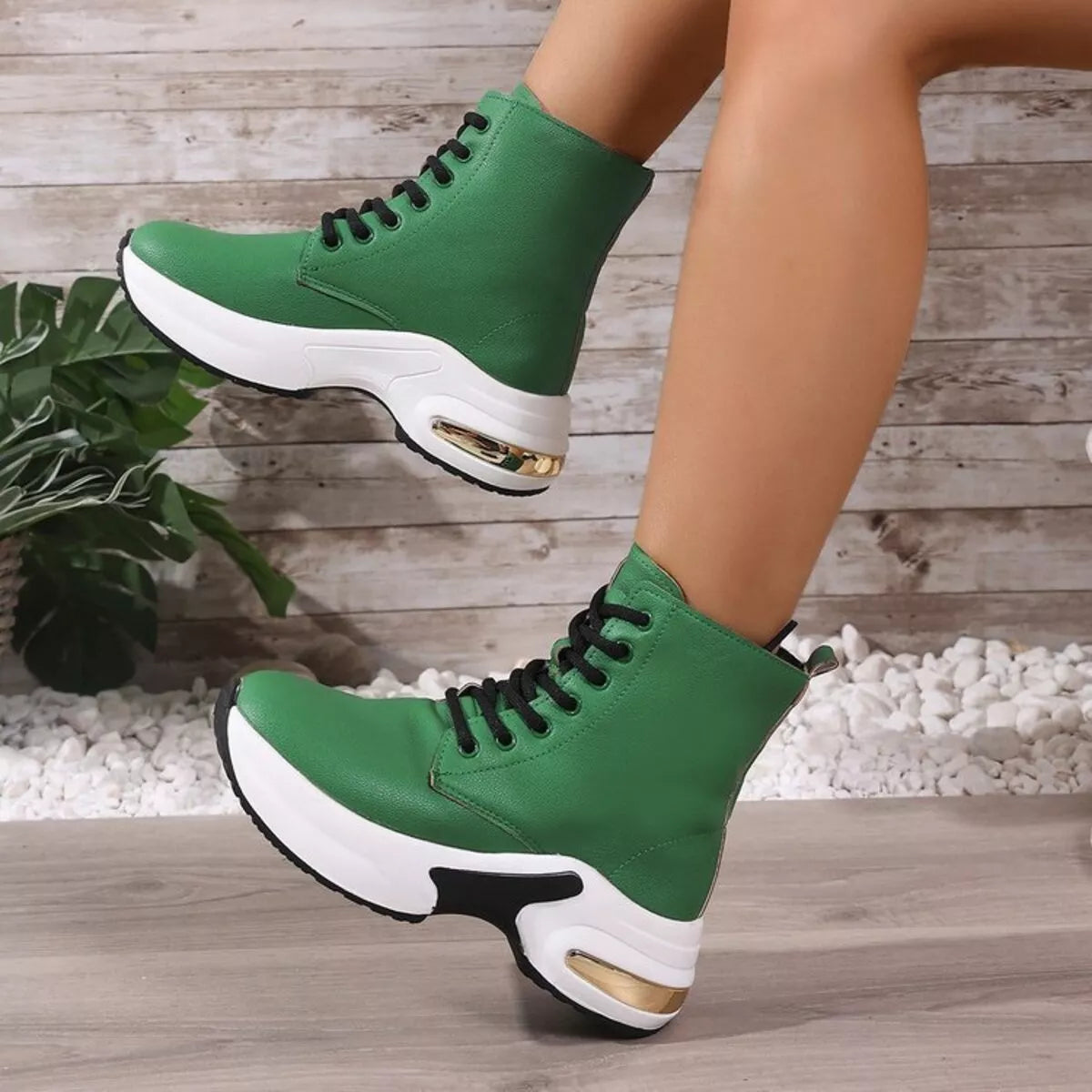 Lace Up Platform Ankle Boots 