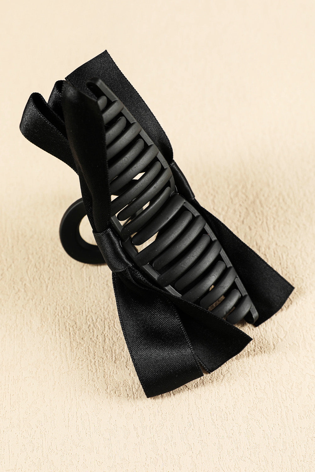 Black Bow Decor Large Hair Claw Clip Accessories/Headwear