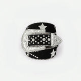 PU Leather Inlaid Rhinestone Belt 