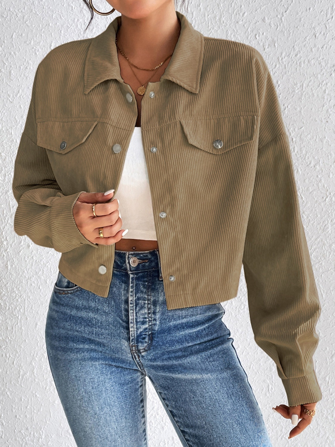 Honey Snap Down Long Sleeve Jacket 