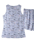 Printed Round Neck Top and Shorts Lounge Set Lingerie & Nightwear