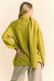 Davi & Dani V-Neck Dropped Shoulder Sweater with Scarf 