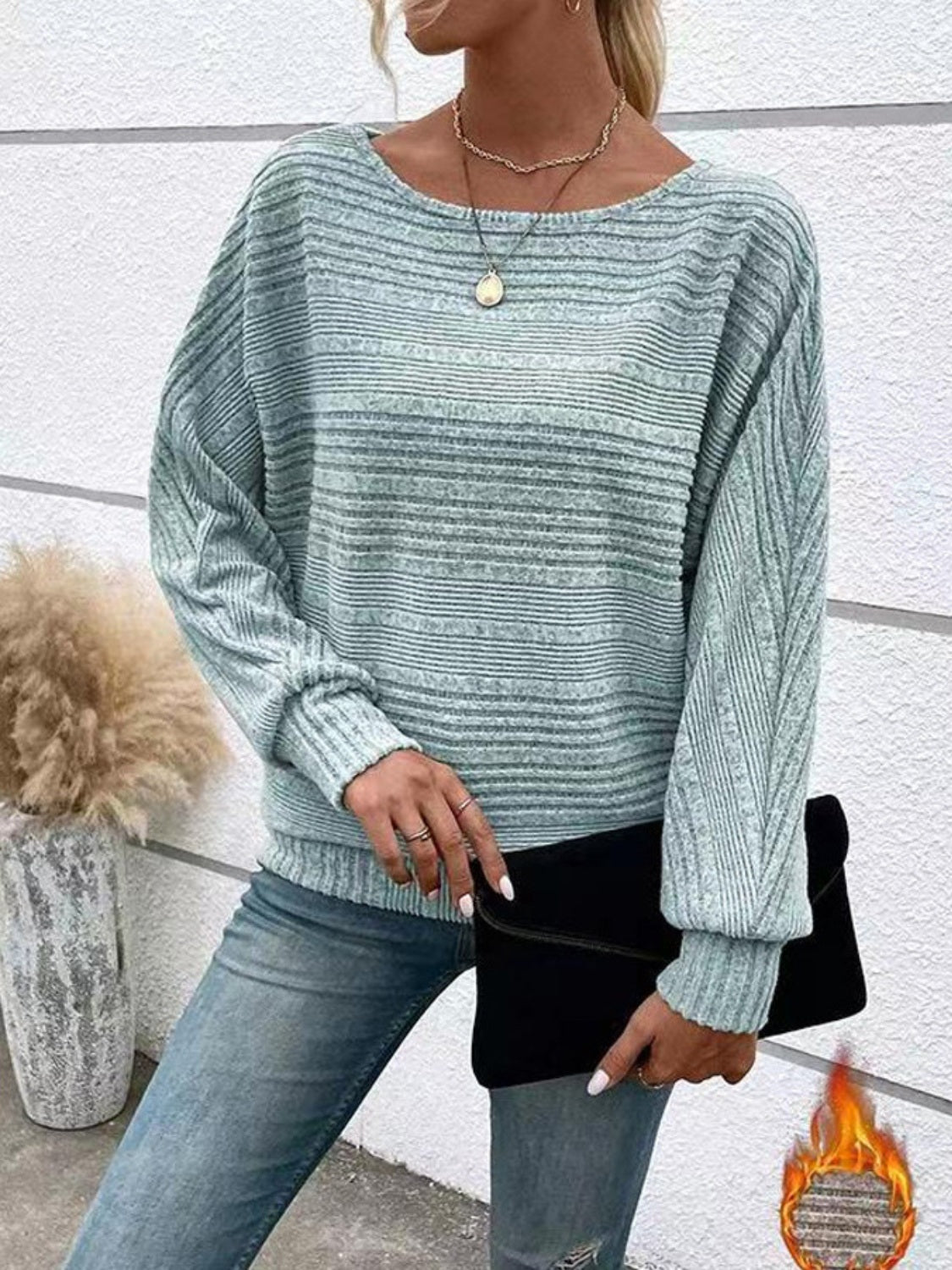 Full Size Round Neck Long Sleeve Top 