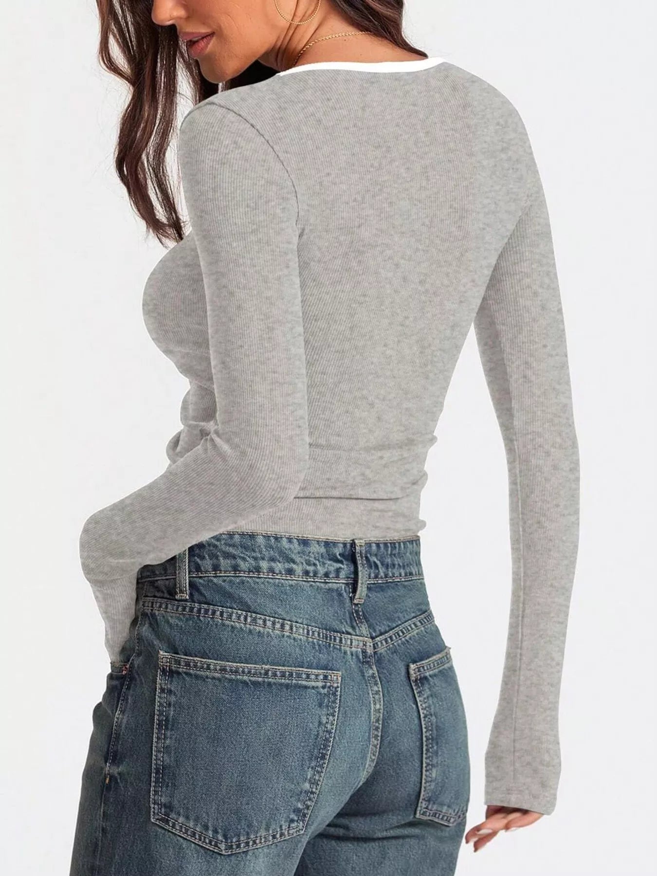 Scoop Neck Long Sleeve T-Shirt 