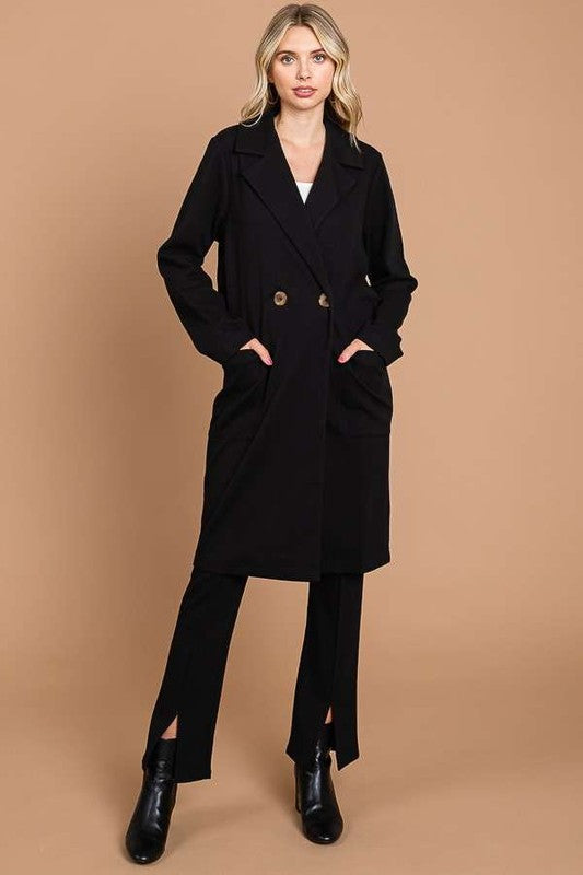 Culture Code Double Breast Lapel Collar Coat 