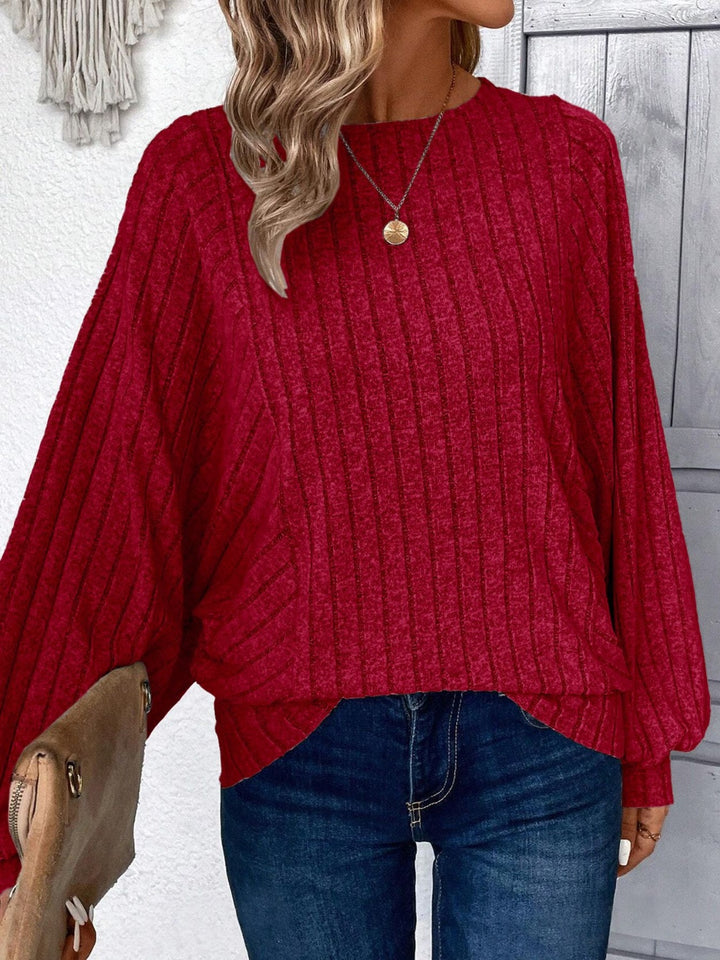 Plus Size Round Neck Batwing Sleeve T-Shirt 