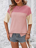 Mandy Color Block Round Neck Half Sleeve T-Shirt 