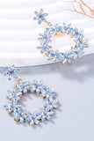 Rhinestone Flower Dangle Earrings 