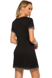 Contrast Trim Short Sleeve Lounge Dress 