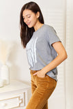 Simply Love US Flag Graphic Cuffed Sleeve T-Shirt 