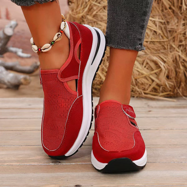 Mesh Round Toe Platform Sneakers 