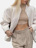 Full Size Snap Down Drop Shoulder Jacket 