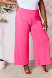 Double Take Full Size Smocked Wide Waistband Wide Leg Pants 