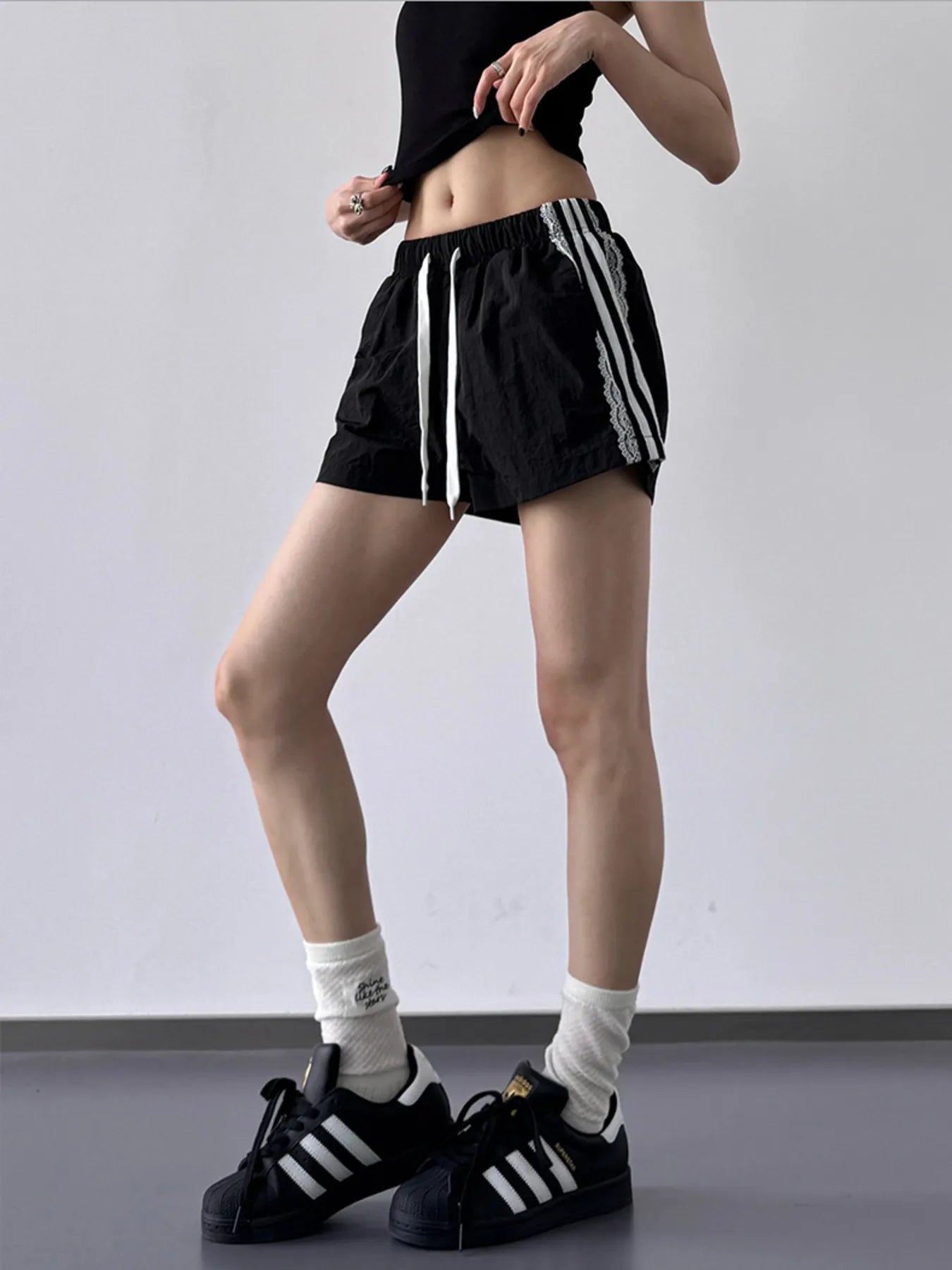 Side Stripe Drawstring Shorts 
