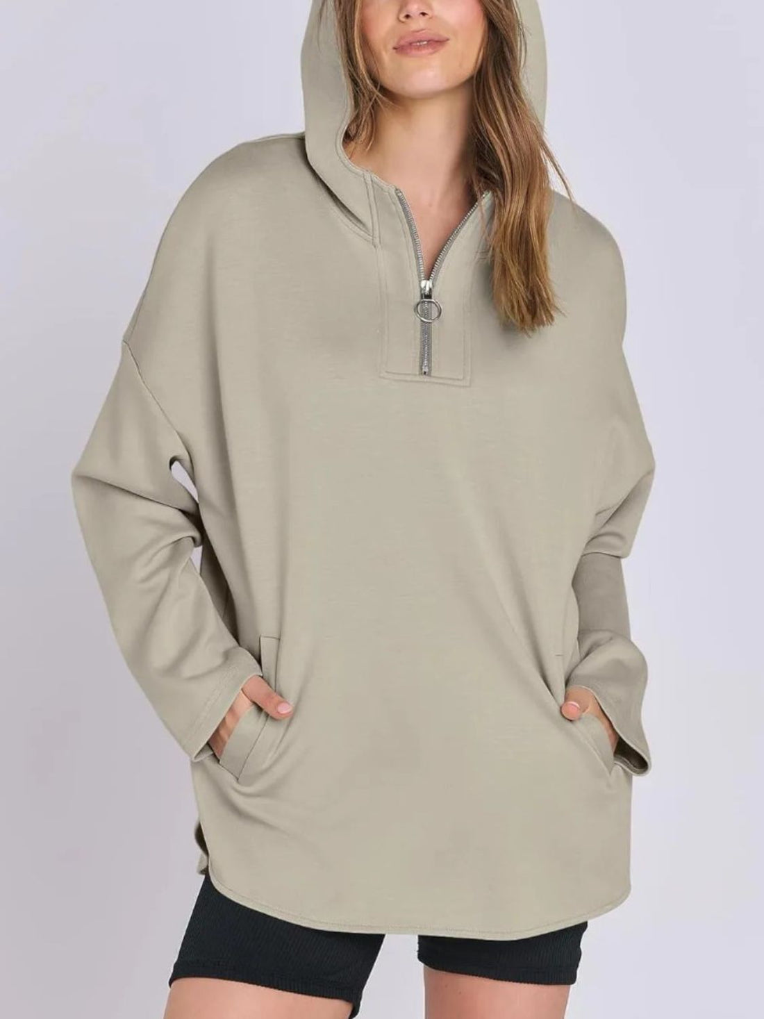 Quarter Zip Long Sleeve Hoodie 