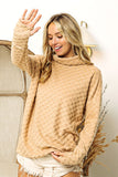 BiBi Checkered Round Neck Thumbhole Long Sleeve Top 