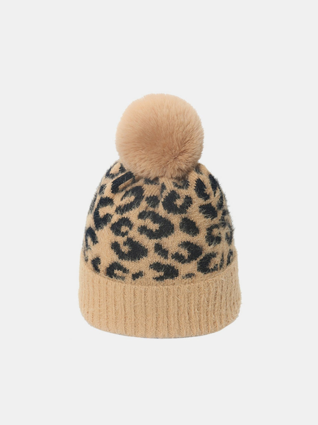 Leopard Hat with Pompom 