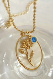 Flower Shell Pendant Copper Necklace 