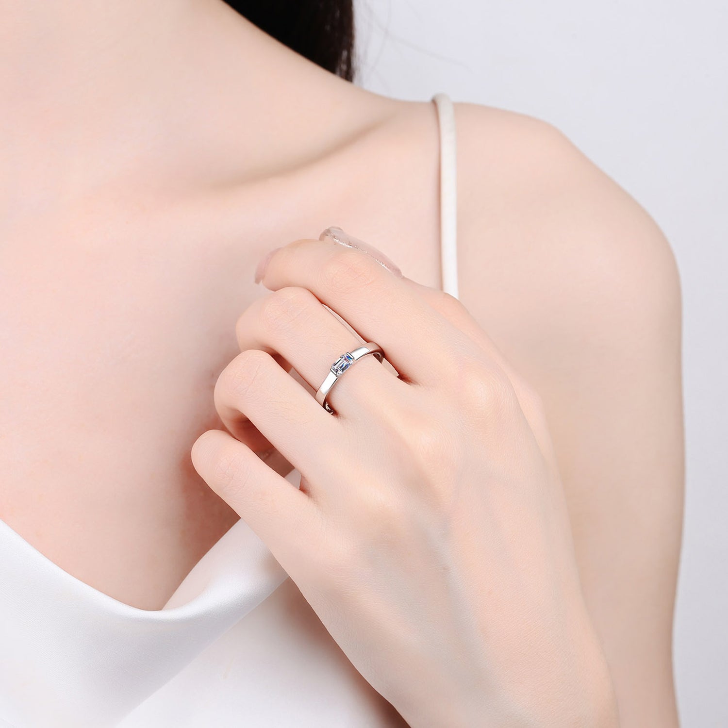 Moissanite 925 Sterling Silver Ring 