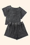 Heathered Round Neck Top and Shorts Lounge Set Lingerie & Nightwear