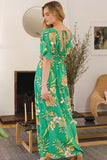 ODDI Full Size Floral Smocked Tied Back Maxi Dress Dresses