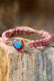 Handmade Heart Shape Natural Stone Bracelet 