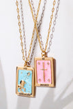 Tarot Card Pendant Copper Necklace 