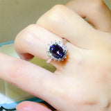 2 Carat 925 Sterling Silver Oval Moissanite Ring 